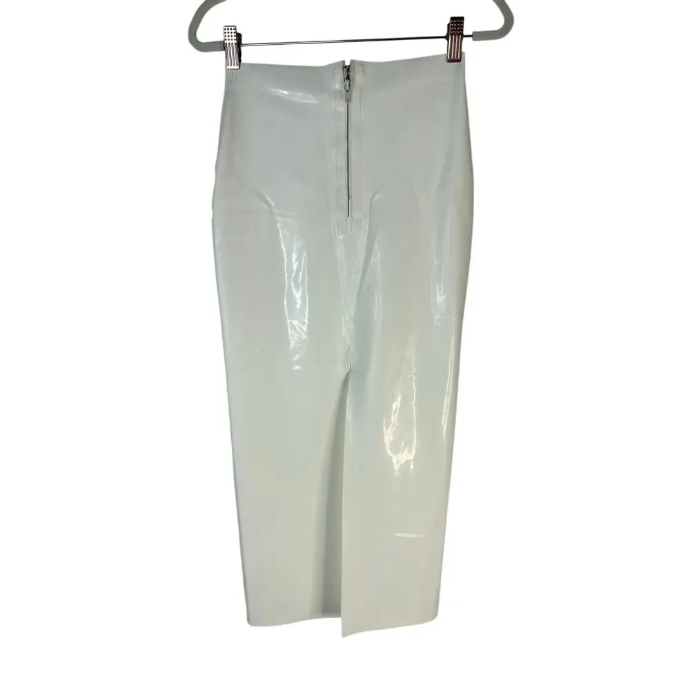 NBD Citra Pencil Skirt Latex Midi High Waisted Siren Y2k Streetwear Vintage XS